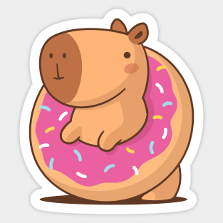 Donut Capybara Sticker